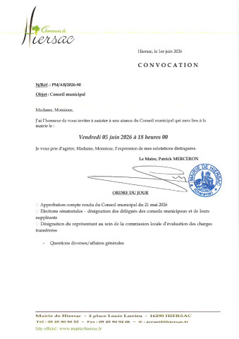 CONSEIL MUNICIPAL DU 5 JUIN 2026