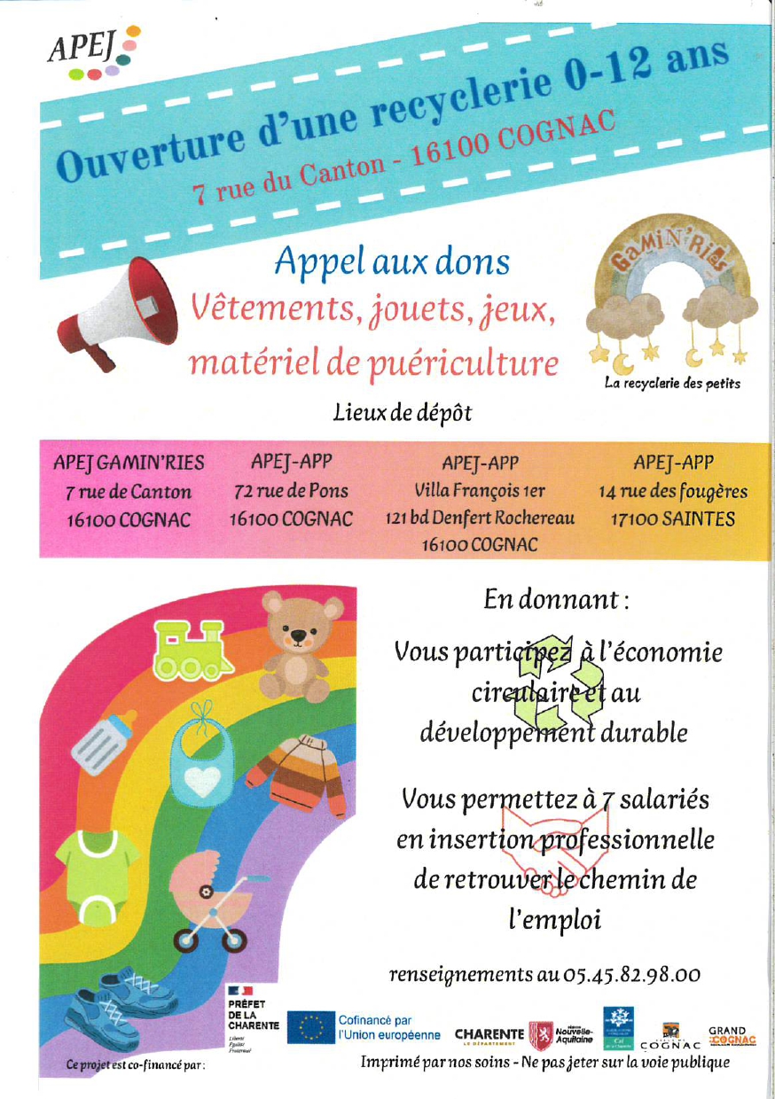  OUVERTURE D'UNE RECYCLERIE 0-12 ANS